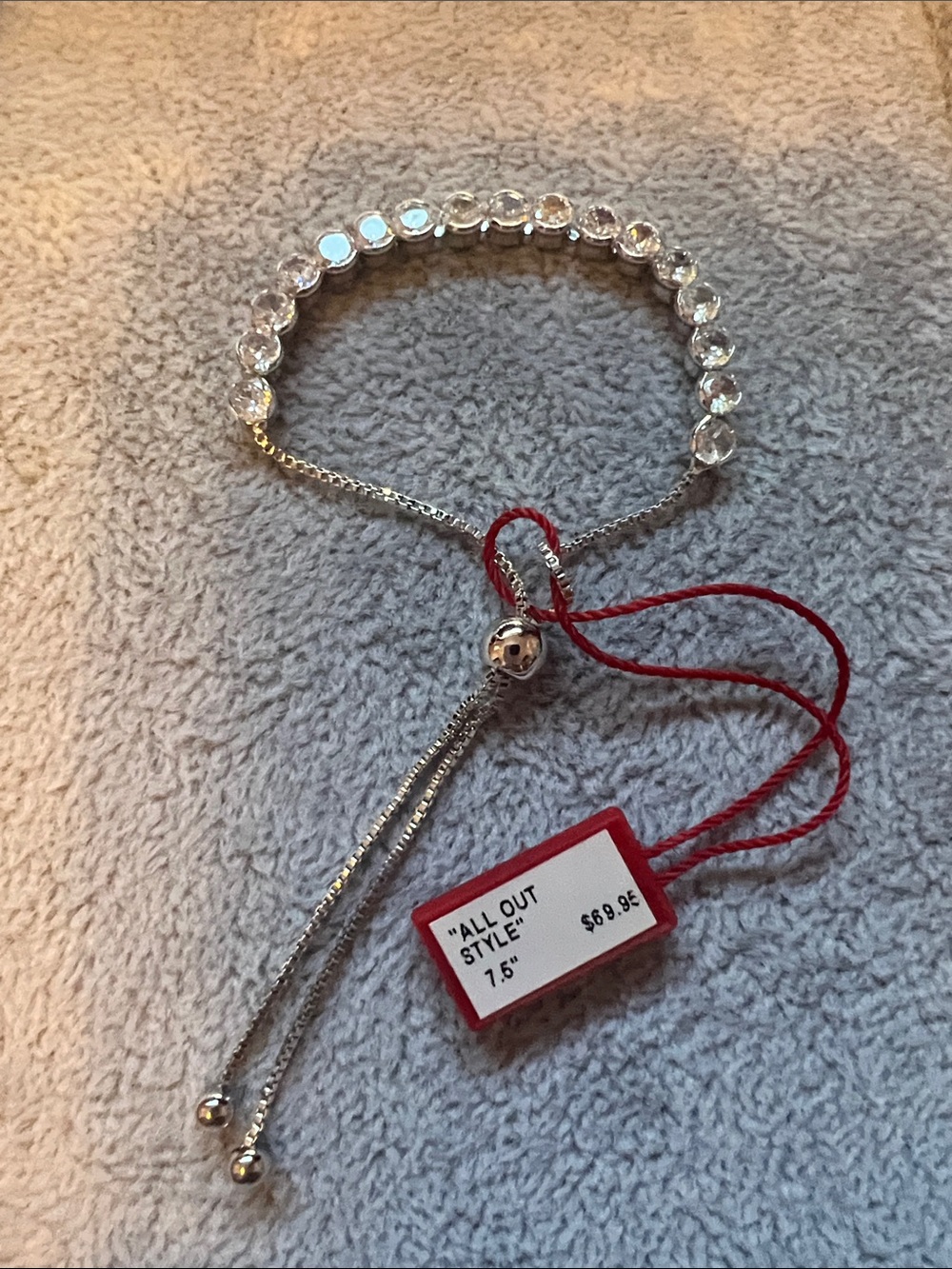Clear Crystal Adjustable Tennis Bracelet - All Out Style